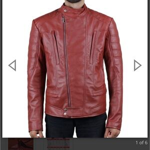 Men's Red Leather Jacket